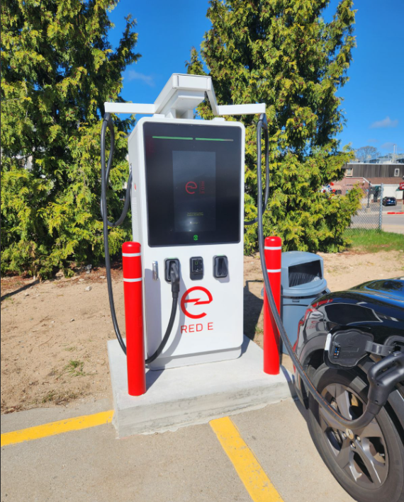 Photo of an EV charger supported by Consumers Energy